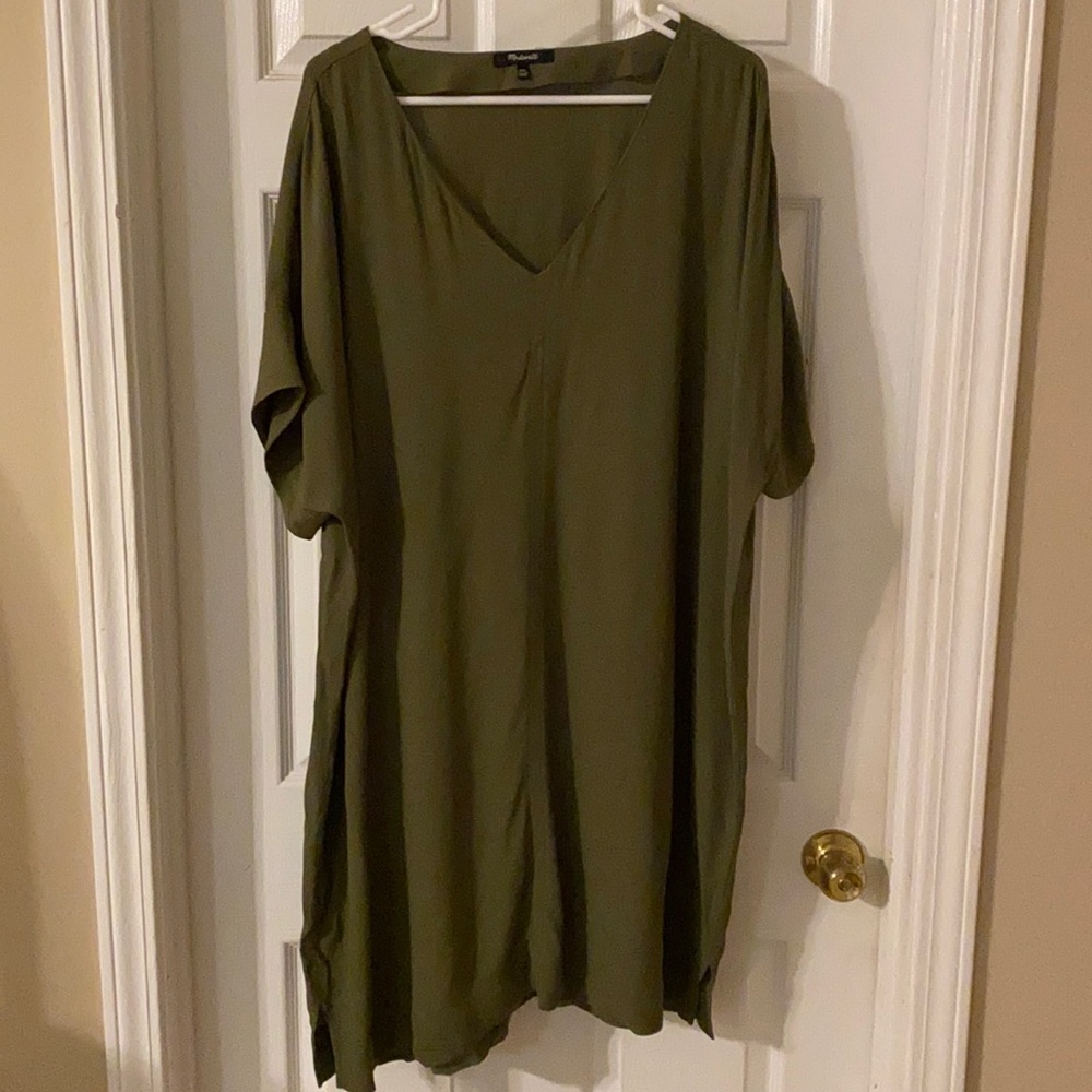 Madewell Novel Shift Dress Desert Olive XL